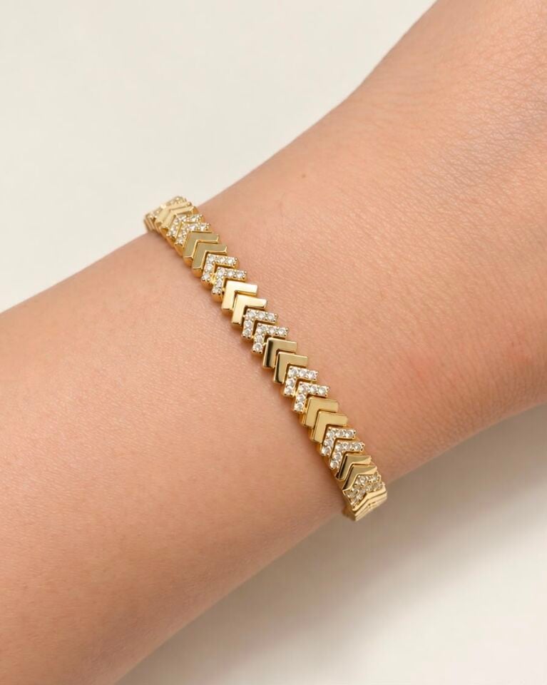 Balıksırtı Gold Bileklik