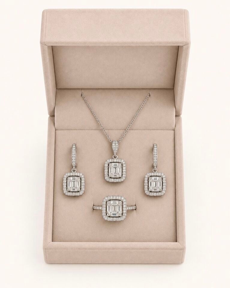 Prenses Baget 4lü Set | 925 Gümüş